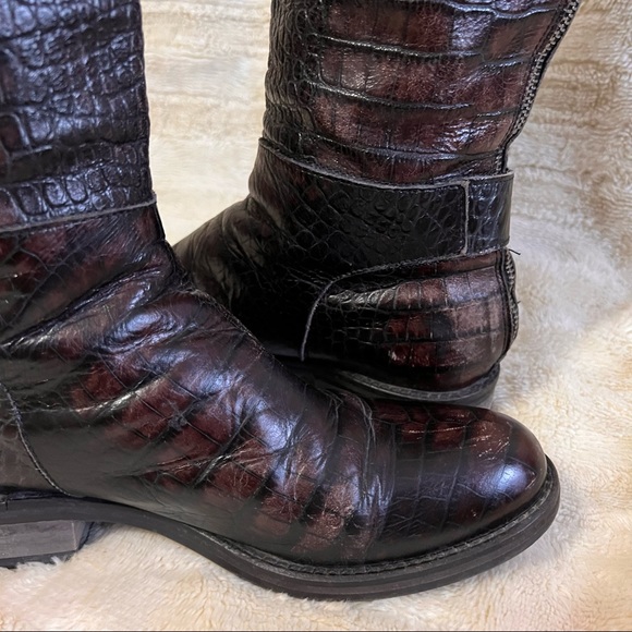 Ma & Lo Croc Embossed Tall Boots - Picture 10 of 14